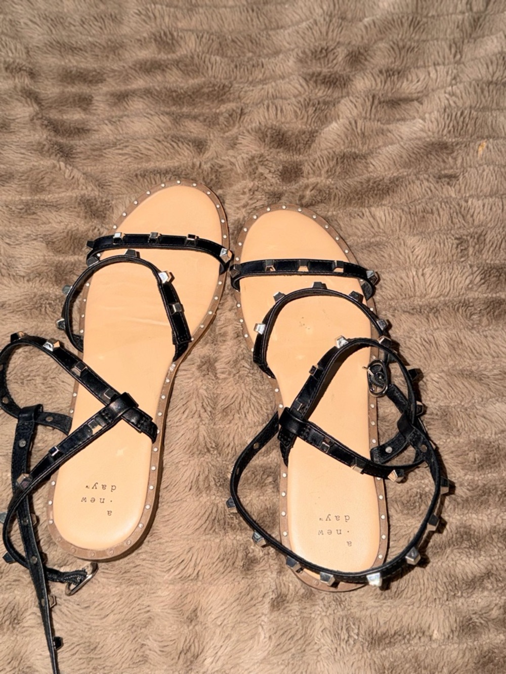Black Studded Strappy Women’s Sandals
